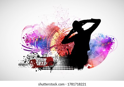 Nightlife and disco concept. Illustration ready for banner or poster