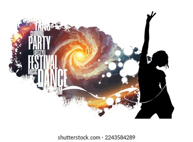 Nightlife and music festival concept. Dancing people at music festival