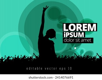 Nightlife and music festival concept. Dancing people at music festival