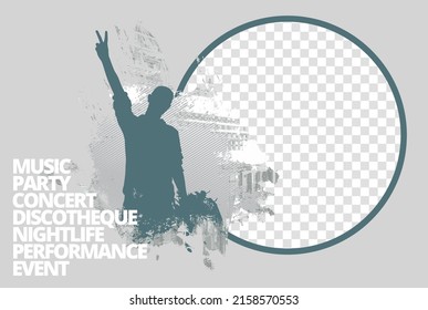 Nightlife and music festival concept. Illustration with 3d illustration ready for banner or poster