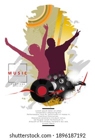 Nightlife and music festival concept. Vector illustration ready for banner or poster