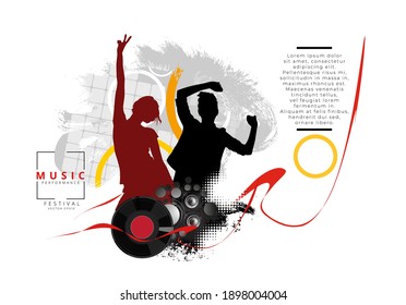 Nightlife and music festival concept. Vector illustration ready for banner or poster