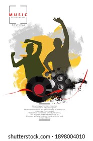 Nightlife and music festival concept. Vector illustration ready for banner or poster