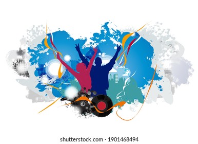 Nightlife and music festival concept. Vector illustration ready for banner or poster