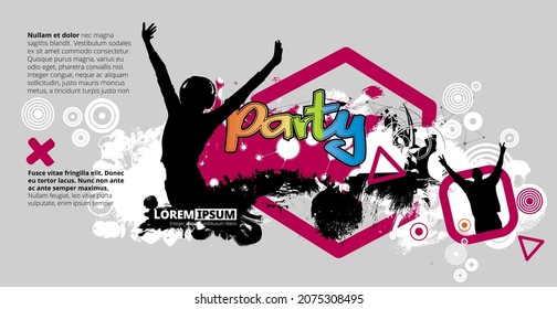 Nightlife and music festival concept. Vector illustration ready for banner or poster