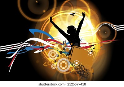 Nightlife and music festival concept. Vector illustration ready for banner or poster