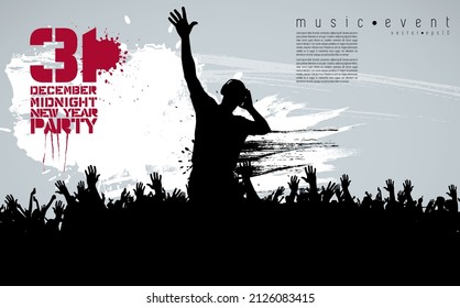 Nightlife and music festival concept. Vector illustration ready for banner or poster