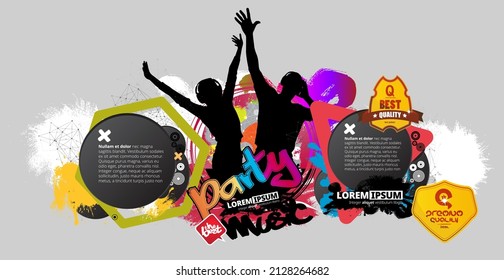 Nightlife and music festival concept. Vector illustration ready for banner or poster