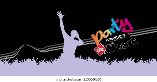 Nightlife and music festival concept. Vector illustration ready for banner or poster