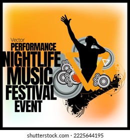 Nightlife and music festival concept. Vector illustration ready for banner or poster