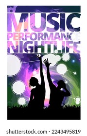 Nightlife and music festival concept. Vector illustration ready for banner or poster