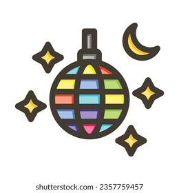 Nightlife Vector Thick Line Filled Colors Icon For Personal And Commercial Use.
