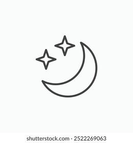 Nightline in Thin line black color. flat simple vector symbols illustration.