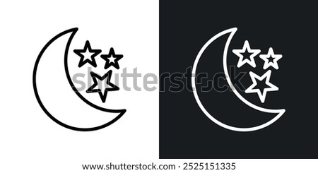 Nightline in Thin line black color. flat simple vector symbols illustration.