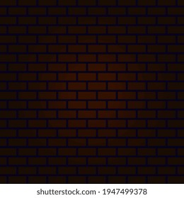 Nightly brown brick wall. Vector illustration.