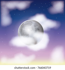nightly sky scene background and cloudiness in moon