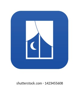 Nightly window icon digital blue for any design isolated on white vector illustration