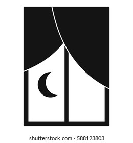 Nightly window icon. Simple illustration of nightly window vector icon for web