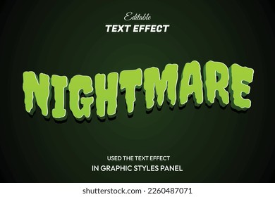 Nightmare 3D editable text effect template