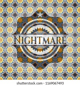 Nightmare arabesque badge. arabic decoration.