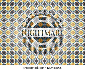 Nightmare arabesque emblem. arabic decoration.