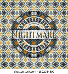 Nightmare arabesque emblem background. arabic decoration. 