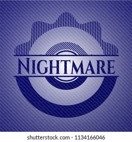 Nightmare badge with jean texture
