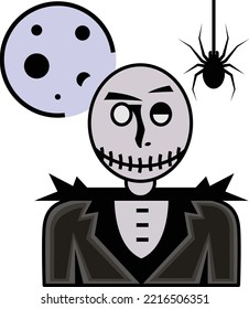 Nightmare Before Christmas Vector Icon Design  Halloween costume Symbol  Holiday Celebrations Face Mask Sign  Scary Monster characters Stock illustration  Living skeleton and Spider Concept