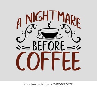 A Nightmare Before Coffee, Halloween, Ghost, Spooky Season, witch, Halloween Funny, t shirt