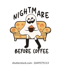 Nightmare Before Coffee- Halloween T-shirt Design