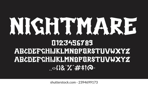 nightmare blackletter horror font Best Alphabet Alphabet Brush Script Logotype Font lettering handwritten