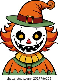 Albtraum Clown mit unnatürlich breitem Grinsen - Vektorbild für gruselige Illustrationen.
Große Auswahl für die Schaffung von Aufklebern, Aufklebern und Design-Elemente in Horror-Thema.