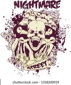NIGHTMARE  DESIGN WITH SKULL - 