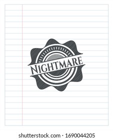 Nightmare draw with pencil effect. Vector Illustration. Detailed.