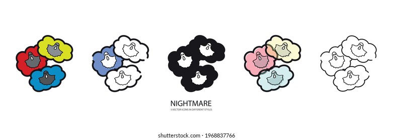 nightmare dream vector type icon