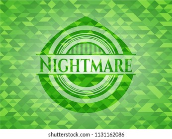 Nightmare green emblem with triangle mosaic background