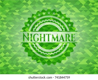 Nightmare green emblem with triangle mosaic background