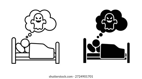 Diseño gráfico de icono de pesadilla. Ilustraciones de icono de Vector