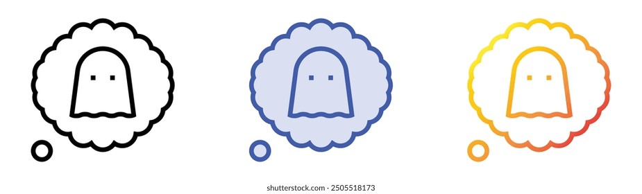 nightmare icon. Linear, Blue Fill and Gradient Style Design Isolated On White Background