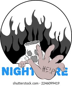 Nightmare illustration for Halloween and horror stuff