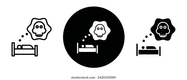 Nightmare outline icon collection or set. Nightmare Thin vector line art