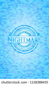 Nightmare realistic sky blue mosaic emblem