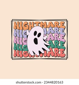 Nightmare Retro Halloween Sublimation T-shirt Design