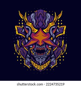 Nightmare Samurai Illustration for merchandise, apparel or other