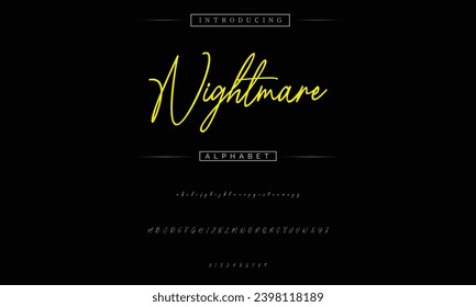 Nightmare signature Font Calligraphy Logotype Script Brush Font Type Font lettering handwritten