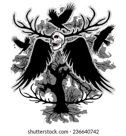 Nightmare Skull and Crows