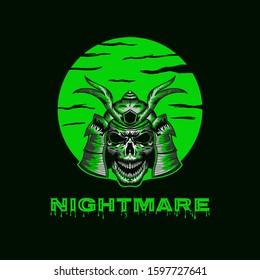 Nightmare skull illustration vector design isolated