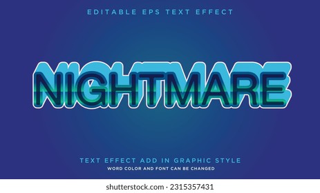 Nightmare style editable text effect with beautiful colors and background easy to customize 