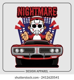 Nightmare T Shirt Printing Design Apparel