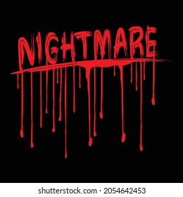 Nightmare Text Concept. Bloody Nightmare word concept.